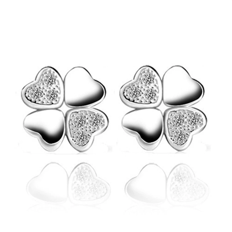 Мода горячие продажи корейской версии из белой меди посеребренные серьги с маленькими лепестками темперамент Джокер Ухо Ювелирные изделия оптом