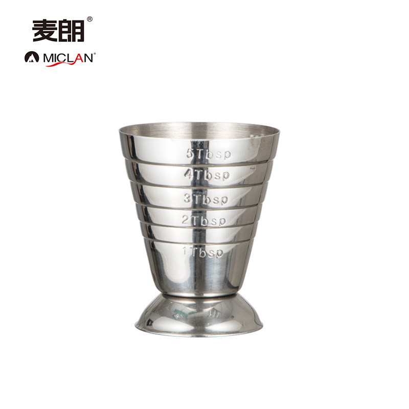 麦朗75ml魔法量杯三种刻度 304不锈钢盎司杯 刻度杯 魔方量杯