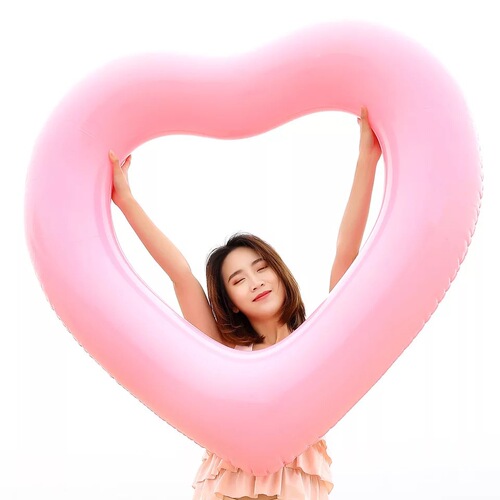 Wanmei wholesale swimming ring inflatable heart-shaped swimming ring thickened PVC love swimming ring water inflatable love floating row