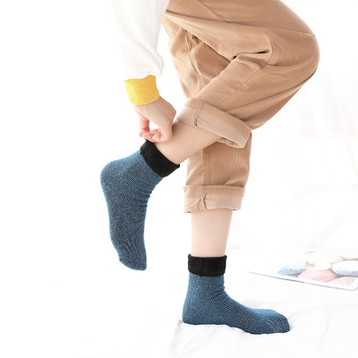 2018 Autumn and winter new pattern Silver onions Mercerized Plush thickening keep warm Cotton The snow lady Floor socks wholesale