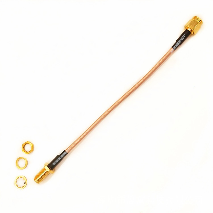 RG316镀银线通信天线转接线 SMA-J转SMA-K公转母 射频延长线 15CM