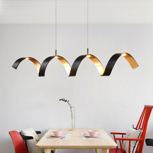 北歐螺旋LED吊燈簡約餐廳吧台后現代LED鋁質彈簧創意個性客廳燈具