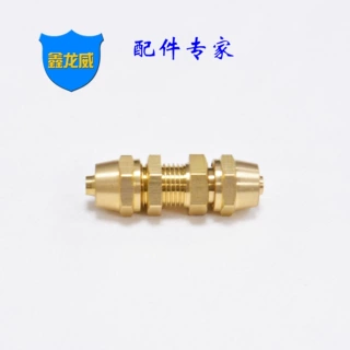 厂家气管快拧接头隔板穿板直通PM固定串板接头黄铜锁母定制