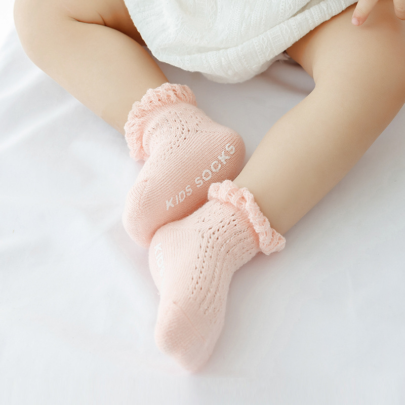 Calcetines de bebé calcetines de bebé delgados transpirables de malla de verano calcetines móviles de algodón peinado PARA NIÑOS Calcetines de media pantorrilla calcetines de encaje