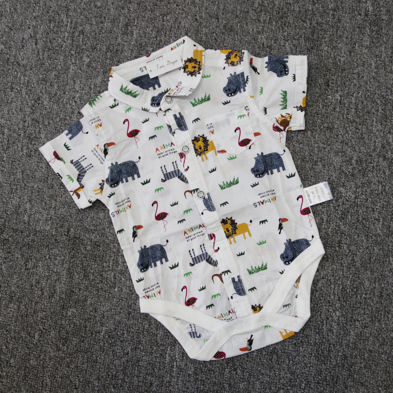 Summer Printing Boys Short-sleeved Hip Romper Overalls Suit display picture 3