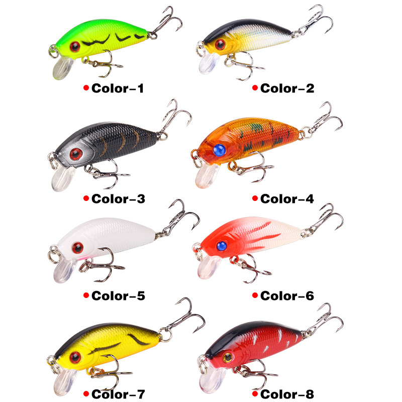 Small Minnow Fishing Lures Hard Plastic Baits Fresh Water Bass Swimbait Tackle Gear