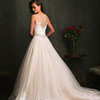 Princess Bride shoulder length small tail lace white wedding dress