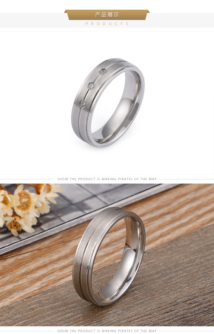 European And American Simple Jewelry Stainless Steel Matte Rings Creative Couple Rings display picture 3