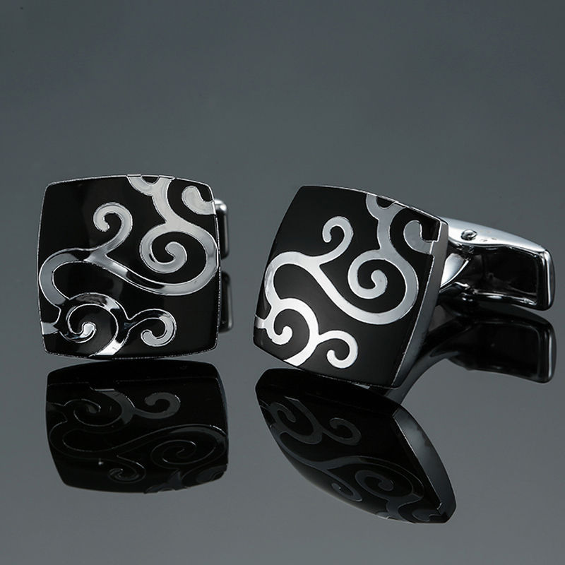17g Weight Cufflinks Classification 1 Pair Quantity Anniversary, Business Occasion Copper Material Leaf, Flower Pattern Unisex Gender Plating Design Simple Style Style 1 Pair Simple Style Leaf Flower Copper Plating Unisex Cufflinks 7
