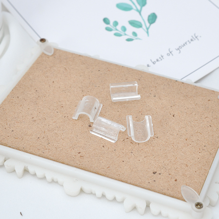 Accesorios de la joyería de bricolaje pasta de hebilla de goma hebilla del anillo del pelo hebilla de plástico C hebilla negro transparente Flor del anillo del pelo