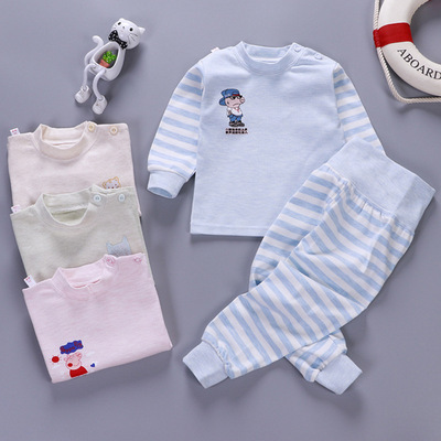 宝宝内衣套装婴儿高腰护肚裤儿童秋衣秋裤套装春秋冬款新生儿衣服|ms