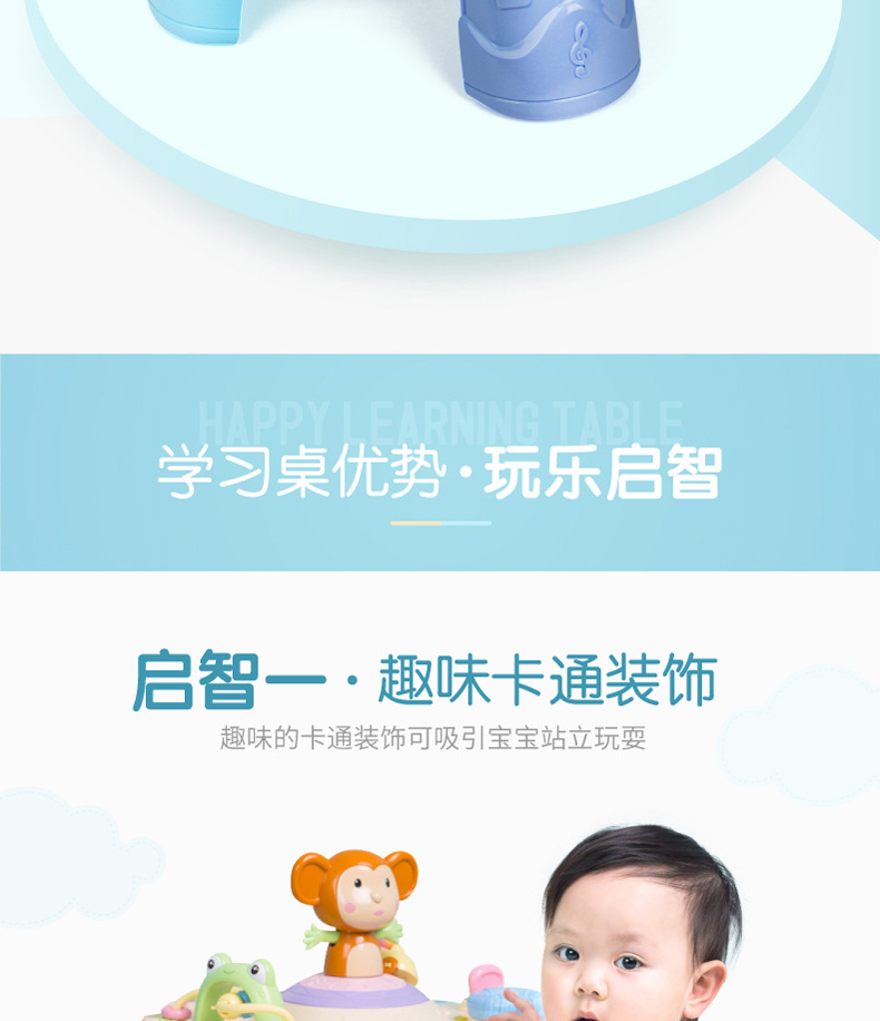 儿童学习桌婴儿多功能早教玩具台宝宝益智0-1-2-3岁游戏桌详情图16
