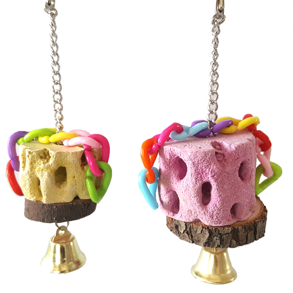 Parrot toy bird toy natural prickly ash wood bite toy tree root stone molars string parrot molars