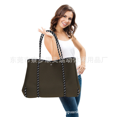Neoprene fashion outdoors leisure time Punch holes Material Science Shopping bag capacity Mummy Bag The single shoulder bag Beach bags