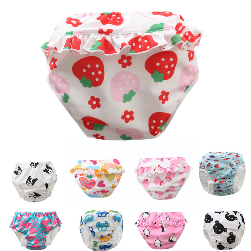 億栢渡兒童泳褲女童嬰兒防水防漏泳褲泳裝寶寶可愛花邊女孩泳褲