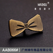 AAB066 [新]经典蝴蝶结平纹绅士小领针西装胸针服装配料个性领针