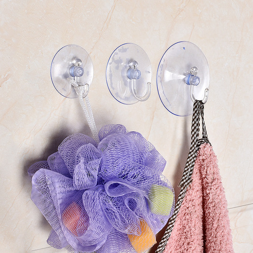 Super strong transparent suction cup hook for two yuan store, kitchen tile traceless suction hook, bathroom toilet strong clothes hanging hook