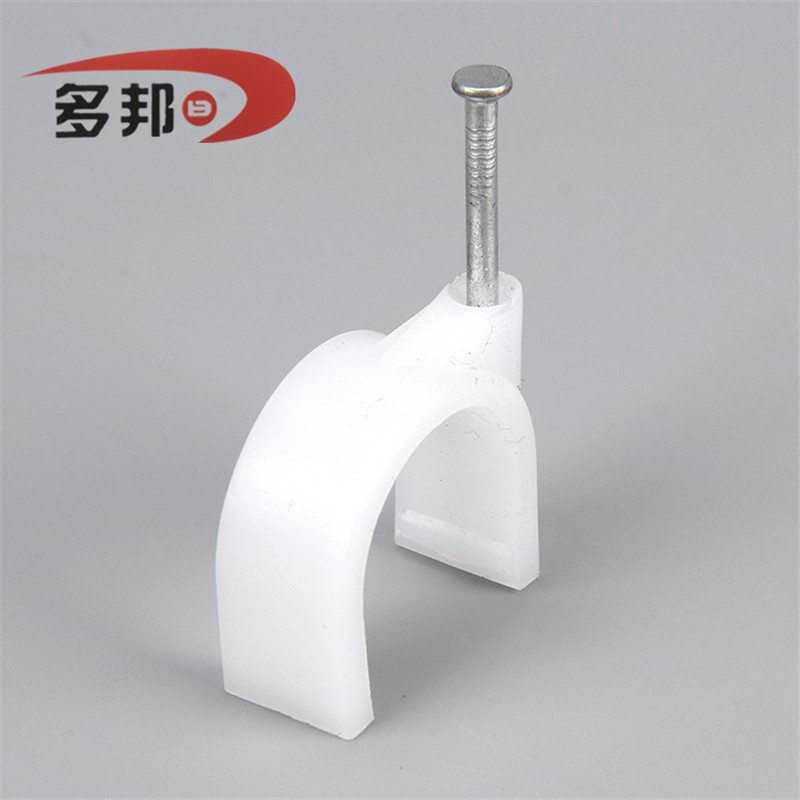 批发20mm钢钉线卡 圆形钢钉线卡 卡线钉 直销固线码管卡