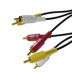 Three-Channel 3RCA to 3RCA Audio Cable with Lotus Connectors: Red, White, and Yellow—Ideal for PC, TV, and AV Audio/Video Applications