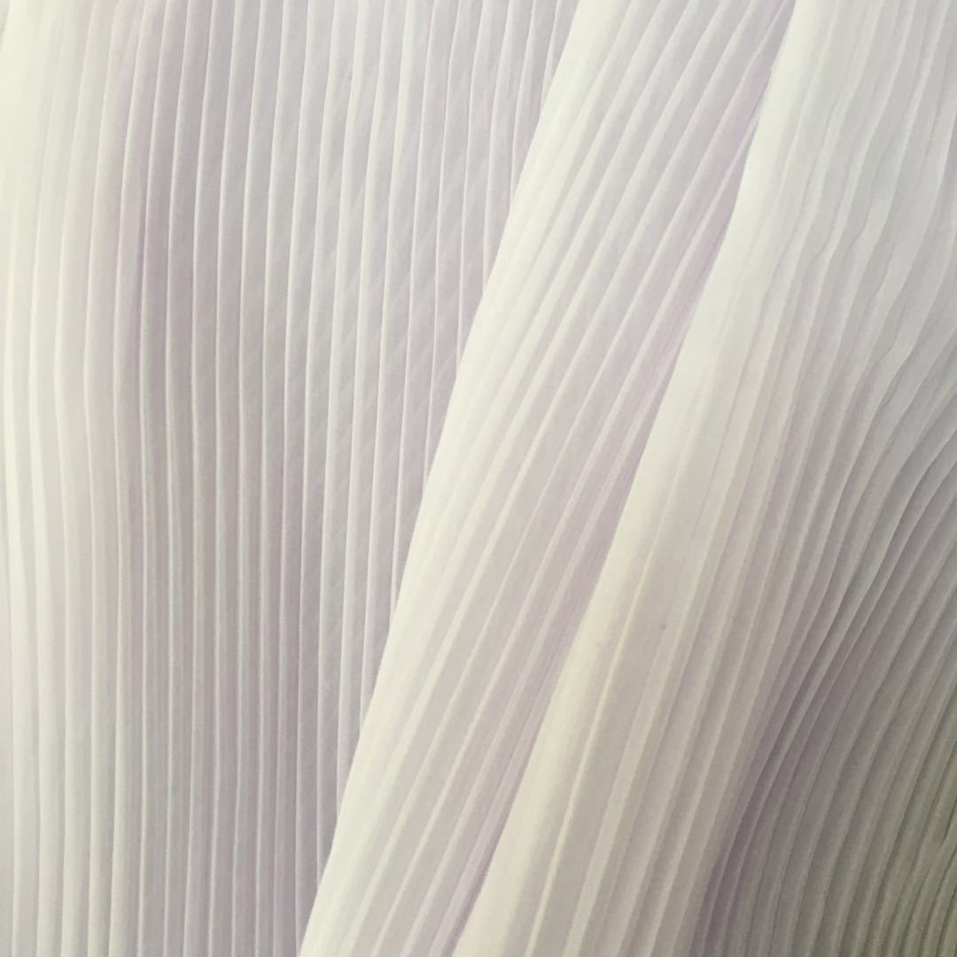 压绉  欧根纱  浅紫 2080    服装百褶裙面料  全涤纶   欢迎选购