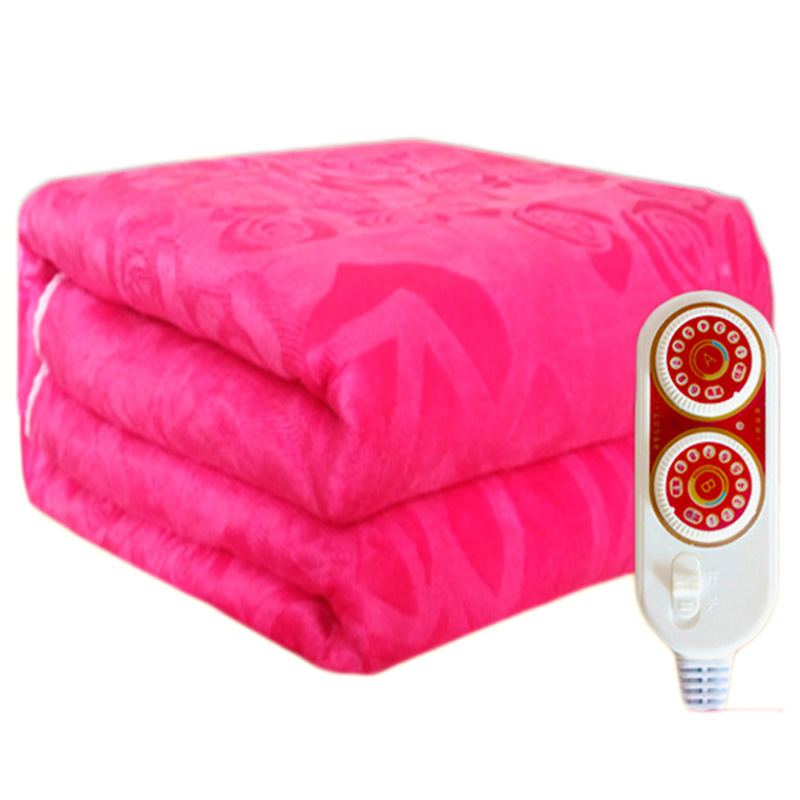 双人双温双控电褥子富贵绒印花电热毯三人家用加大电热毯