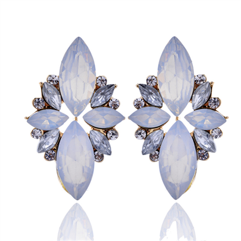 10g Weight 1 Pair Glam Geometric Alloy Plating Artificial Crystal Resin Women's Drop Earrings