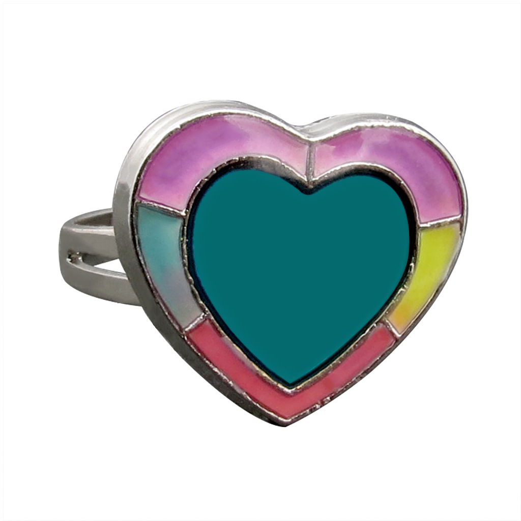 50g Weight Artificial Gemstones Inlay Material Birthday Occasion Alloy Material Heart Pattern Women'S Gender Plating Design Fashion Style Simple Peach Heart Love Butterfly Moon Color Changing Ring 4