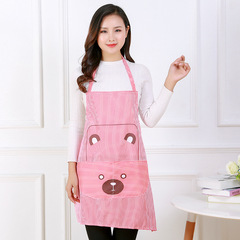 Factory New Korean Style Printed Bear Anti-Stain Custom Logo One-Stop Delivery Adult Sleeveless Home Apron