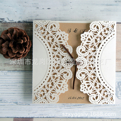 結婚請柬 喜帖批發 縷空創意請帖 歐式高檔邀請函 镂空請柬
