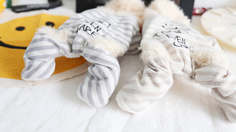 全条纹印花带帽四脚衣