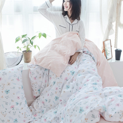 2018秋季新款全棉四件套 纯棉ins风小清新床上用品套件床笠4件套