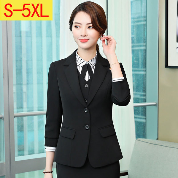 Suit jacket professional long-sleeved small suit three-piece  