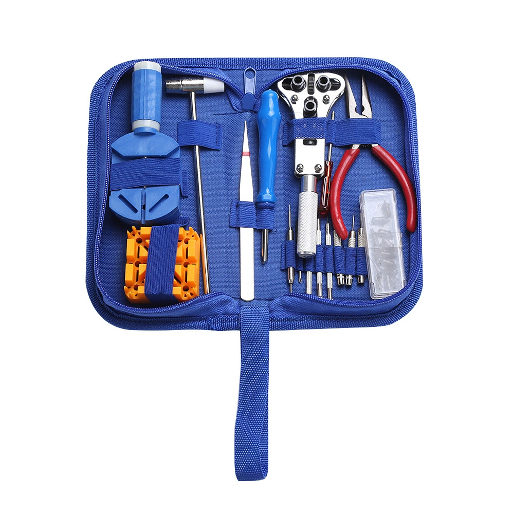 Бытовой синий инструмент для ремонта часов, набор из 34 предметов, самый продаваемый инструмент для снятия задней крышки Amazon, инструмент для замены батареи для часов