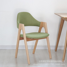 歐式水曲柳實木椅子餐椅靠背布藝休閑咖啡餐廳電腦書桌櫸木泰國椅