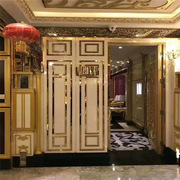 酒店隔断屏风玫瑰金 镜面不锈钢屏风黑钛金室内装饰不锈钢背景墙