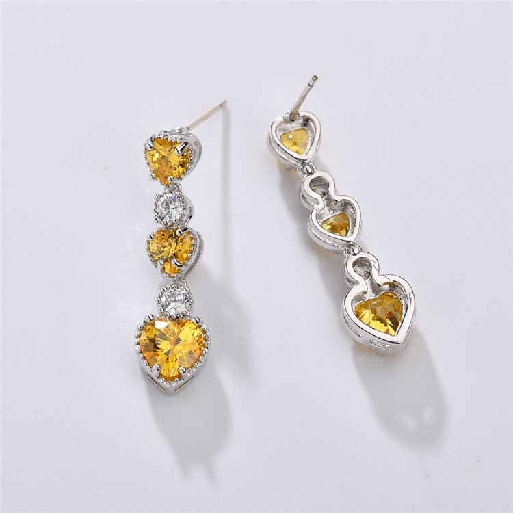heart shape earrings copper inlaid zircon crystal Korean fashion earringspicture5