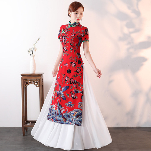 Chinese Dress Qipao for women Long cheongsam women dress of the Republic of China