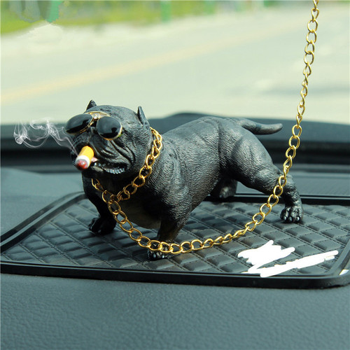 American bully dog ​​model creative simulation resin car puppy car interior decorations car front decorations car accessories