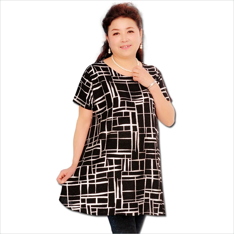 Женский топ большого размера с короткими рукавами для мам среднего и пожилого возраста, с круглым вырезом, с короткими рукавами, Стильный Эластичный Бронзовый Топ 300 Jin, лето 2020