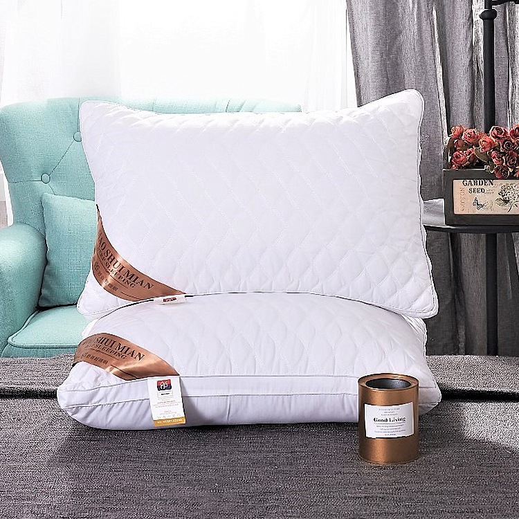 厂家直销磨毛棉立体绗缝压格高弹力枕芯宾馆家庭通用加厚高端枕头