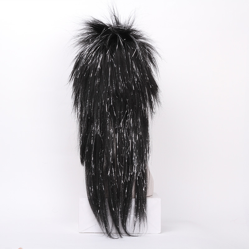 Newlook IMG-1359 moda nueva peluca navideña con forma de asesino negro