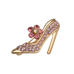 Factory-direct cross-border European and American-style trendy accessories: Creative diamond-studded women's high-heeled shoes with alloy brooches for clothing embellishment