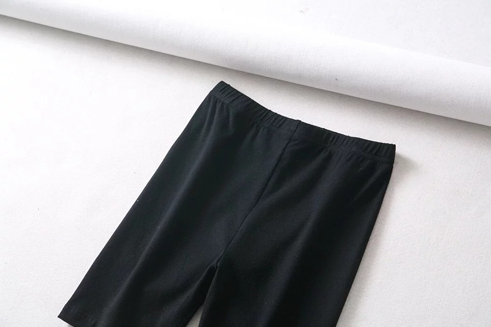 high waist solid color riding five-point pants   NSAC15014