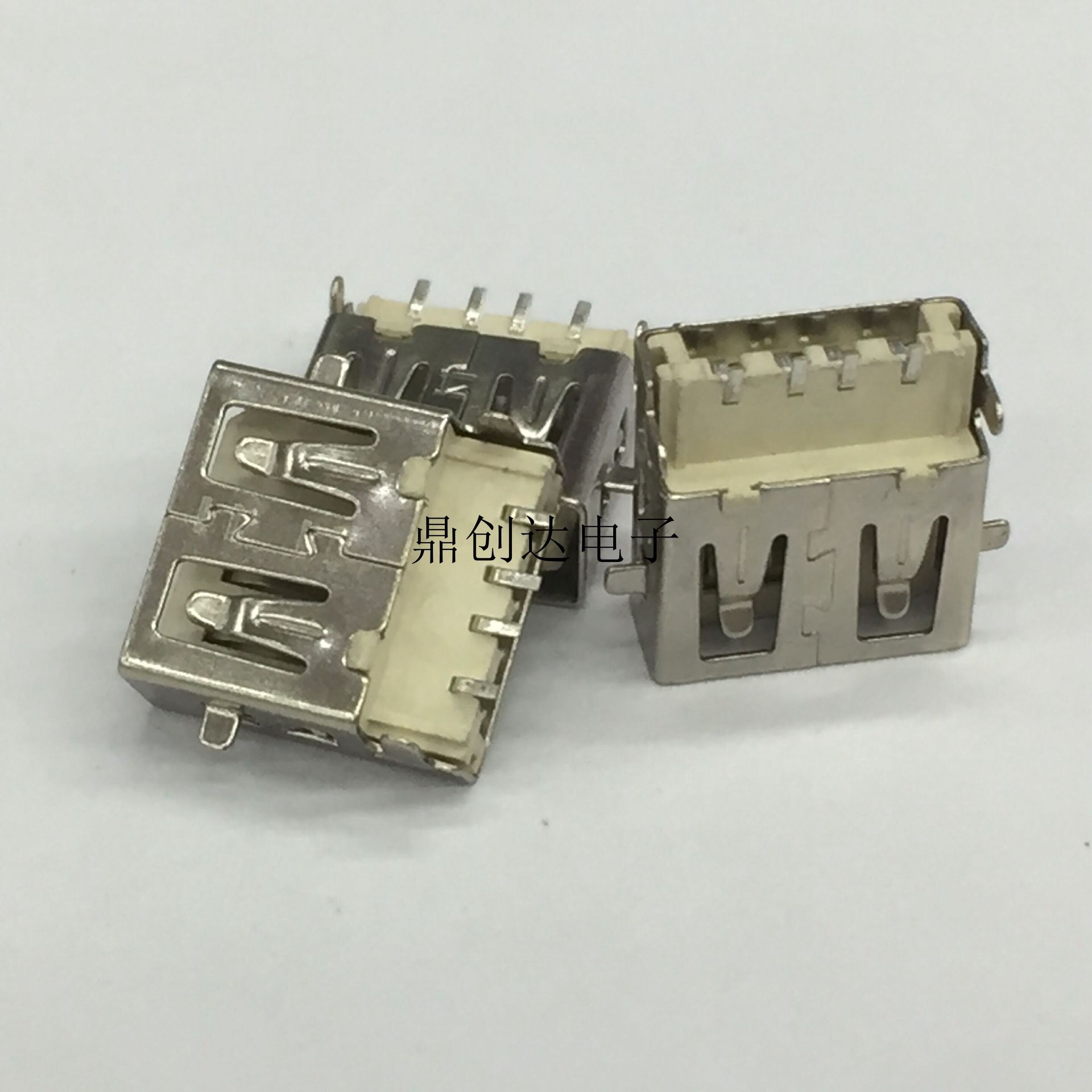 USB2.0母座USB母头AF沉板贴片耐高温无边带耳朵USB接口-阿里巴巴