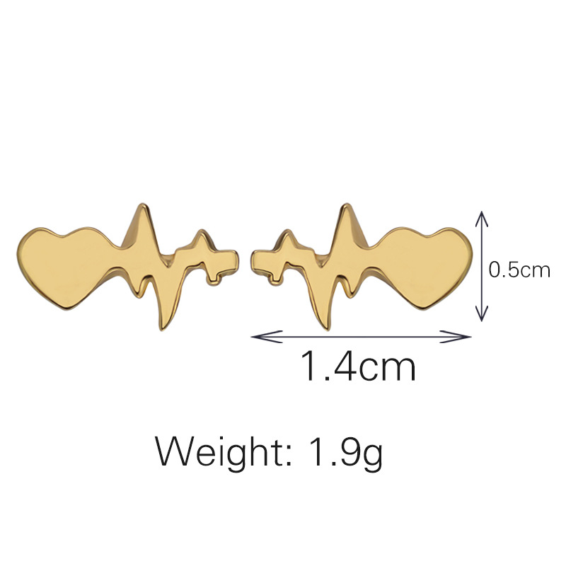 Fashion Ecg Heartbeat Current Lightning Styling Pendientes display picture 2