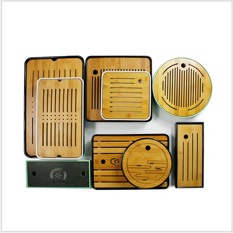 竹制密胺干泡茶盘 日式盛水茶台 酒店家用旅行茶具干泡台厂家直销|ms