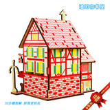 Деревянная реалистичная головоломка с лазером, деревянный конструктор, хижина, игрушка, 3D, «сделай сам»