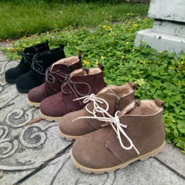 新品秋冬矮靴 男女童靴子 磨砂皮复古休闲靴子 工厂直销批发