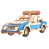 Полицейская машина с лазером, деревянный реалистичный конструктор, головоломка, игрушка, DIY, детская поделка своими руками