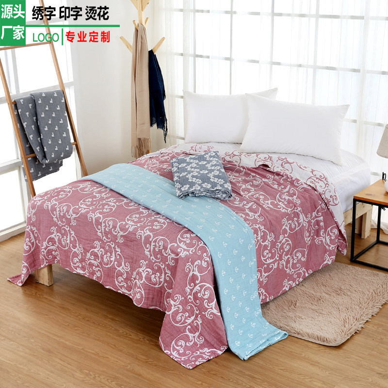 Gao Yang Manufactor Direct selling pure cotton four layers Gauze Bed covers multi-function Single Cool in summer air conditioner Seersucker